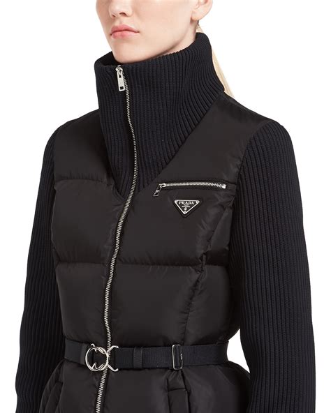 nylon puffer jacket prada